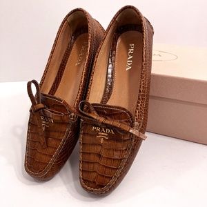 Prada Leather Driving Loafers Size 38.5